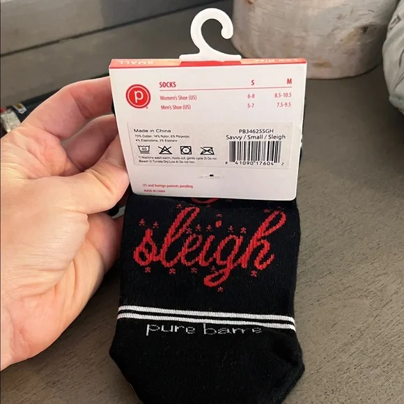 Pure Barre Black and Red Casual Socks - Picture 3 of 4